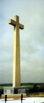 [Photo: Coronado Cross, FCHS's memorial to
the June 29, 1541, crossing of the Arkansas river near Fort Dodge by the
Spanish explorer Francisco Vasquez de Coronado.]