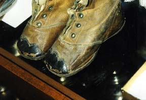 [Photo: Heinie's baby shoes, circa
1882.]