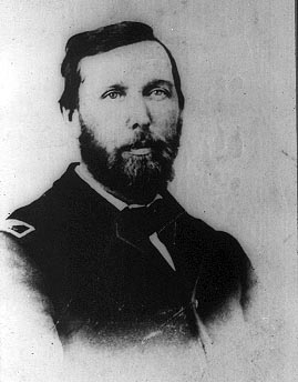 [Photo: Colonel James H. Ford, Second Colorado cavalry, for whom Ford County is named. Ford located the site of Fort Dodge in 1857. All rights reserved, FCHS.]