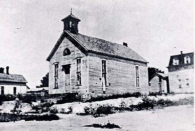 [Photo: The Union Church, built
on Gospel Hill in 1874, served all denominations until 1878. O. W. Wright
served as pastor. The Union Church bell is still on Boot Hill. All rights
reserved, FCHS.]