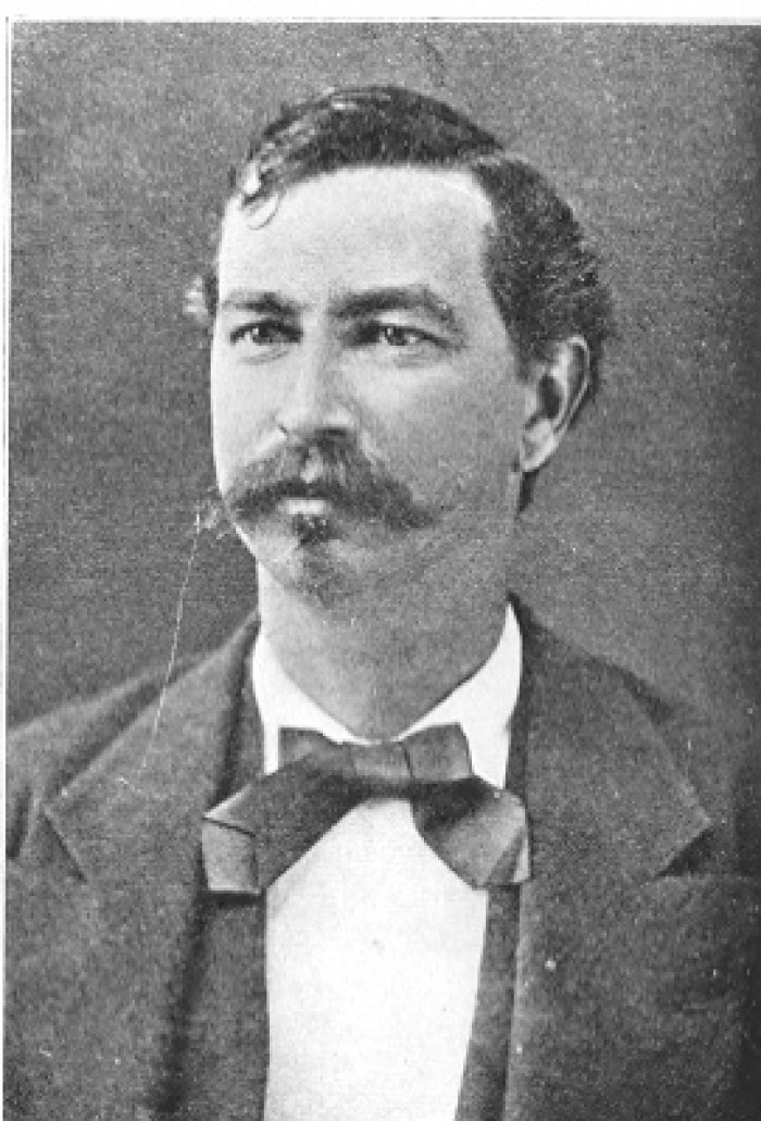 [A portrait photograph of Robert M. Wright in the prime of his life. A man
with a receding hairline and an open, honest face, adorned by a large moustache
and a small goatee, he is dressed in proper, but not extravagant clothes. He selected this portrait of himself for his book Dodge City.]