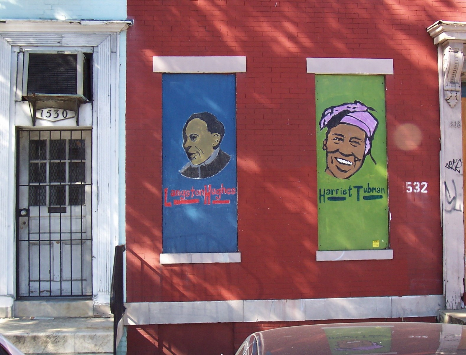 [Langston Hughes and Harriet Tubman portraits, P St. NW, Washington D.C.]