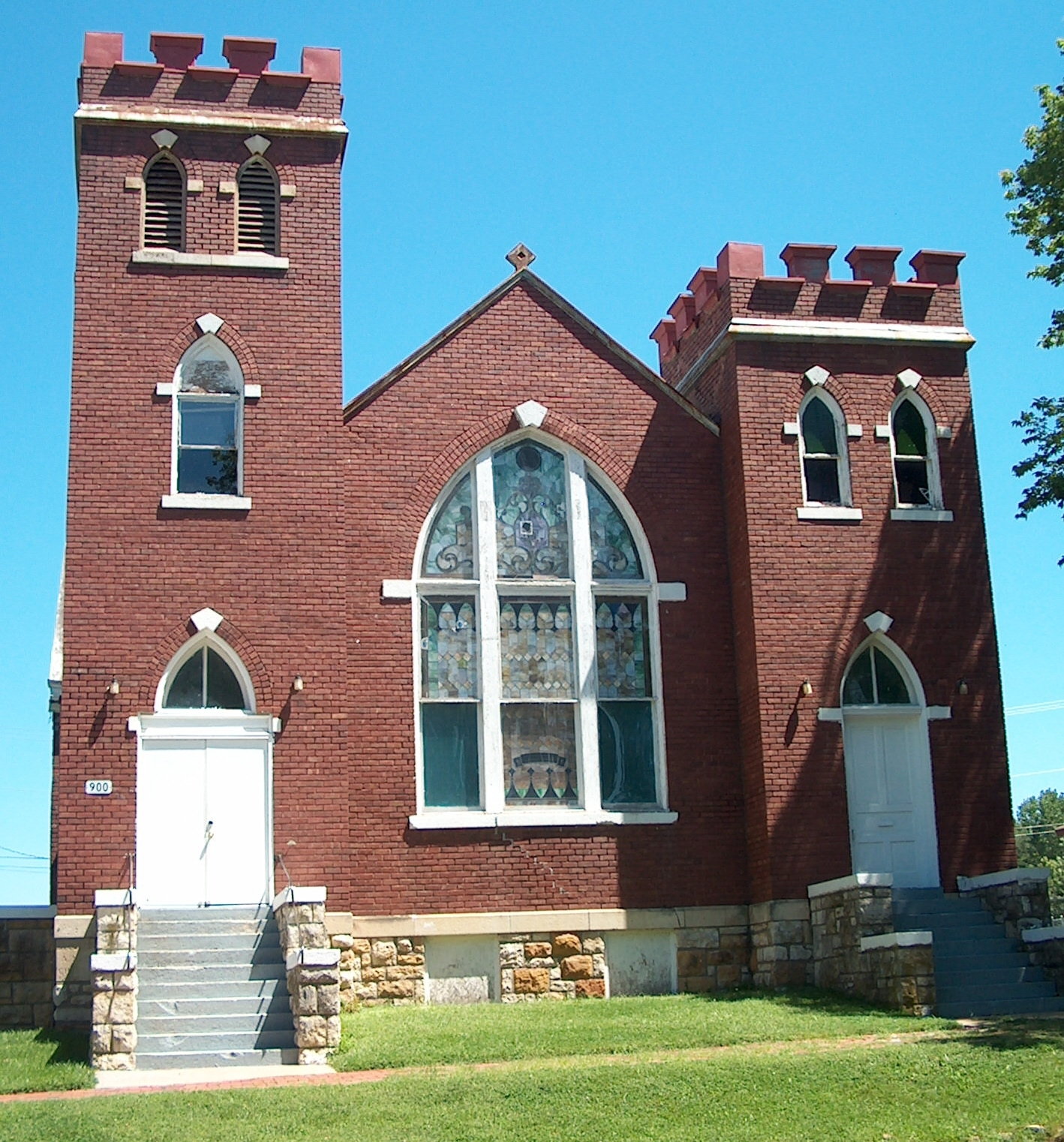 [St. Luke African Methodist Episcopal Church, 900 New York St. Built in 1910, the Gothic revival style building still stands.]